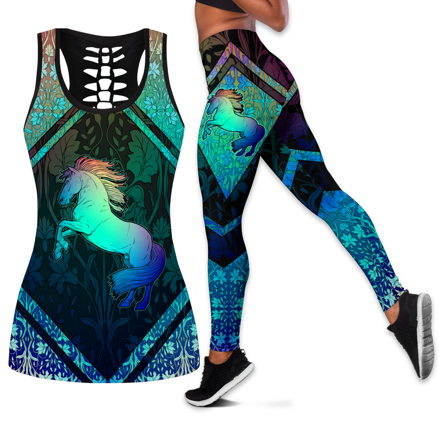 Horse Combo Legging + Tank Top 3D All Printed