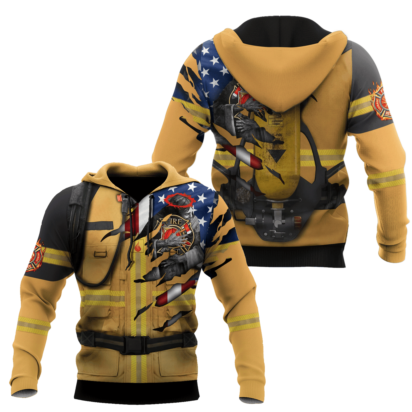Firefighter 911 Patriot Day 3D All Over Printed Unisex Shirts