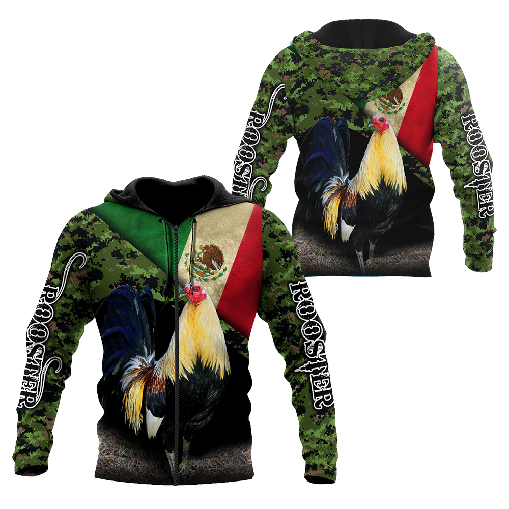 Rooster Mexico 3D All Over Printed Hoodie