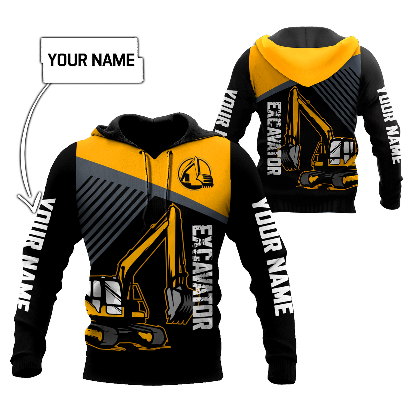 Custom Name XT Excavator 3D Printed shirts