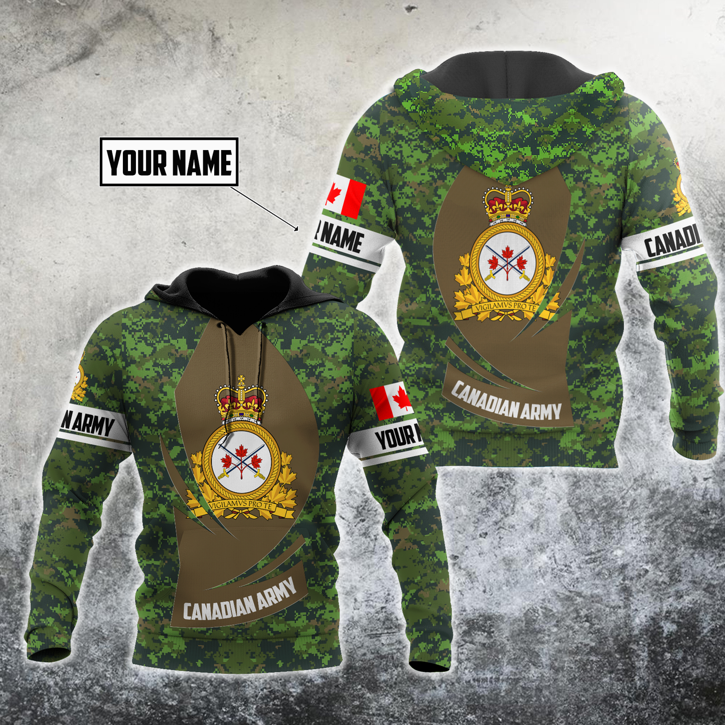Personalized Name XT Canadian Army Pullover 3D All Over Printed Shirts DA11032106