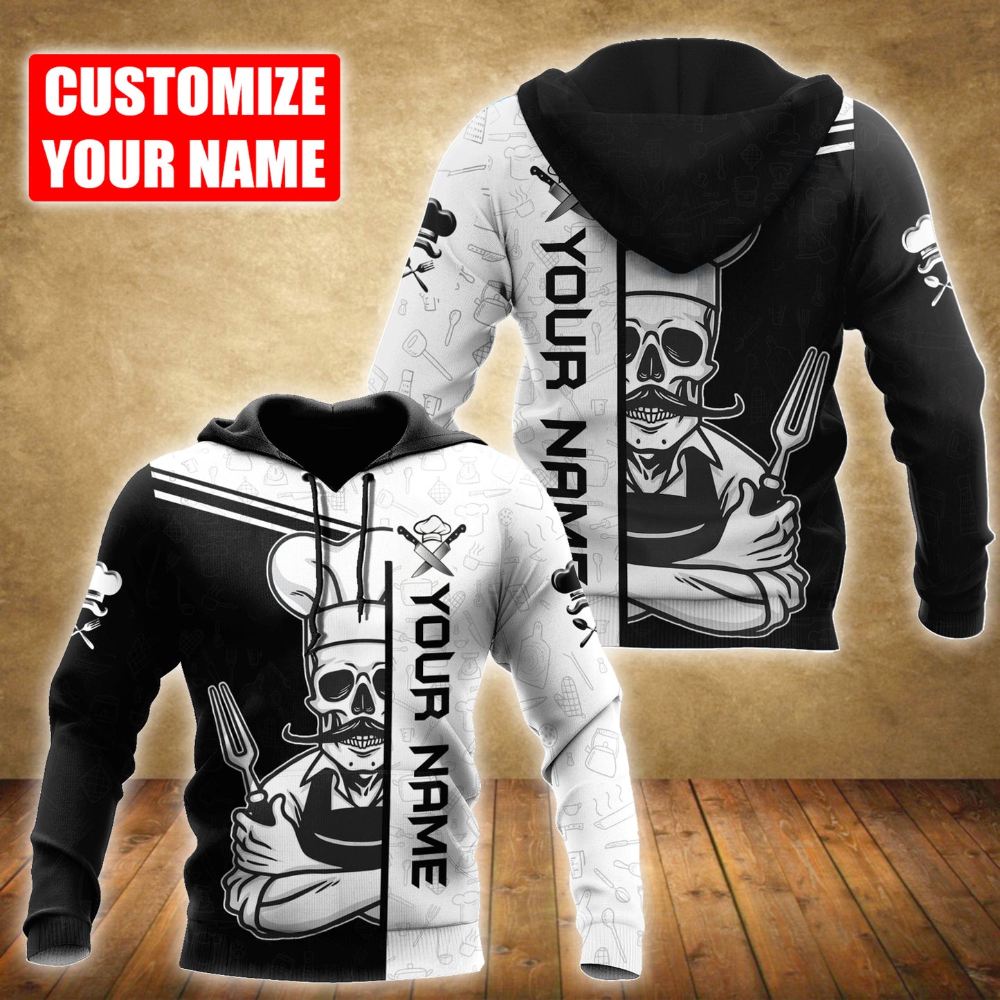 Custom Name Master Chef 3D All Over Printed Unisex Shirts