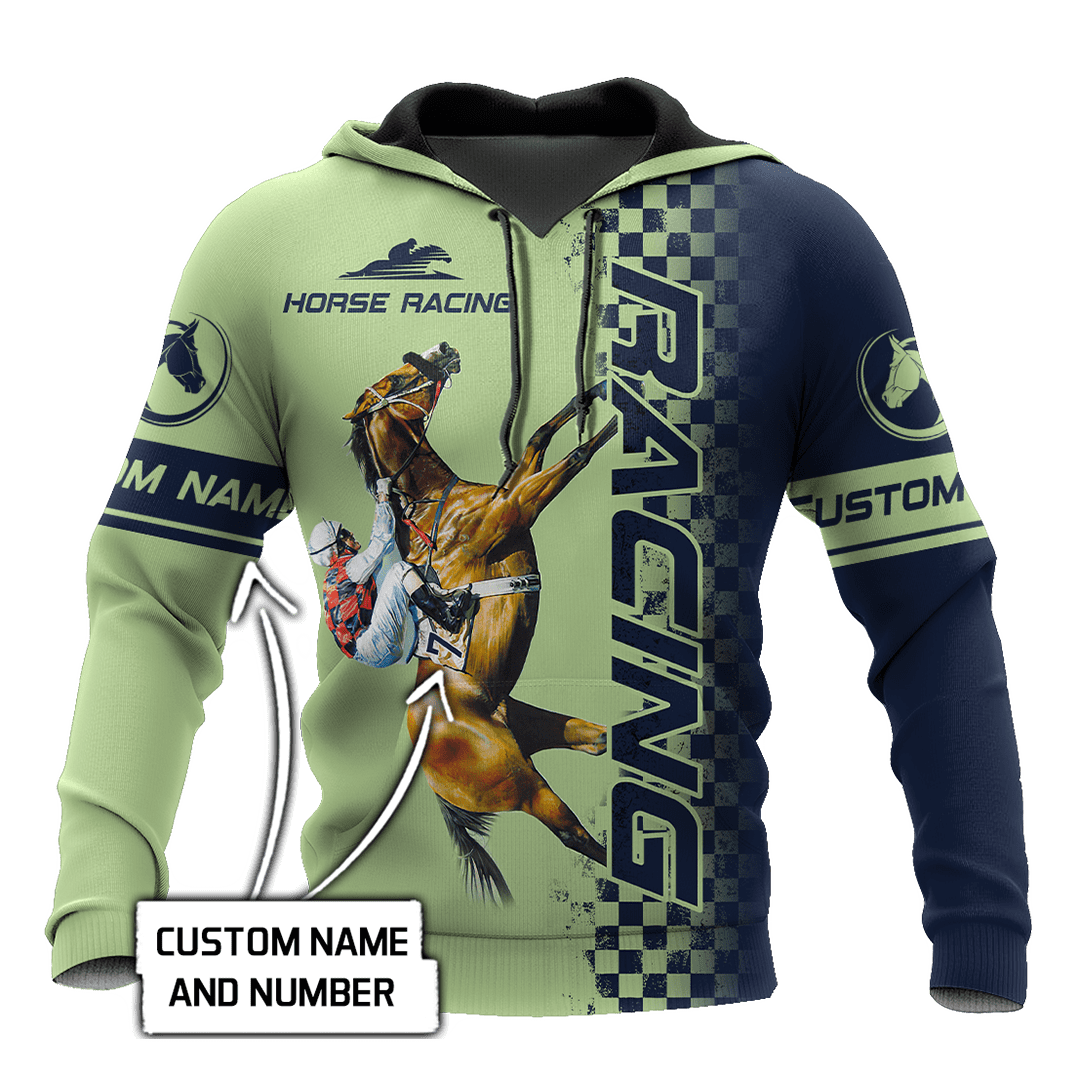 Personalized Name Horse Racing 3D All Over Printed Unisex Hoodie