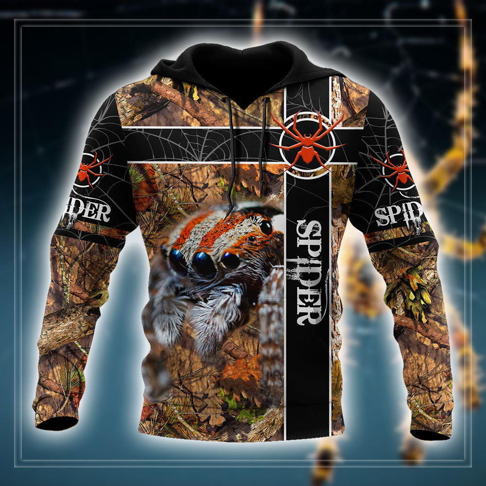 Spider Tarantula Camou 3D All Over Printed Premium Unisex Hoodie ML