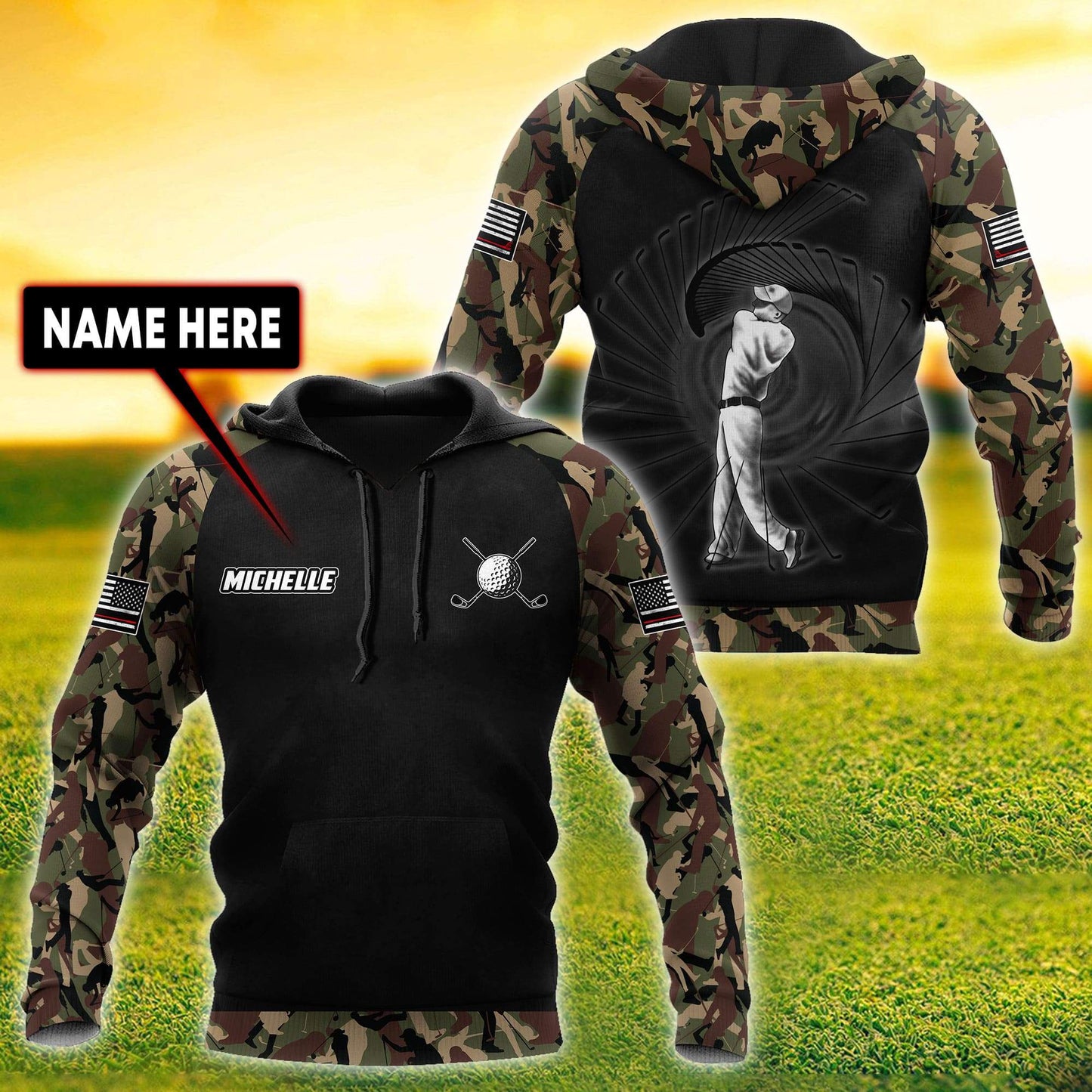 Custom Name XT Golf 3D Printed Shirts