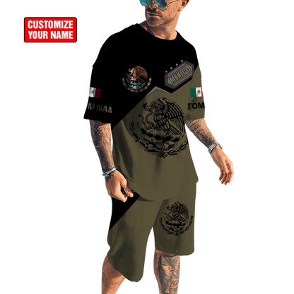 Personalized Name Mexico Combo T-shirt and Short 3D All Over Printed