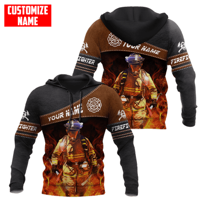 Customized Name Firefighter 3D All Over Printed Unisex Shirts