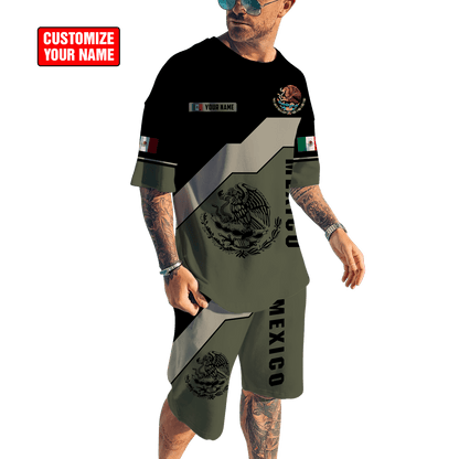 Personalized Name Mexico Combo T-shirt and Short 3D All Over Printed