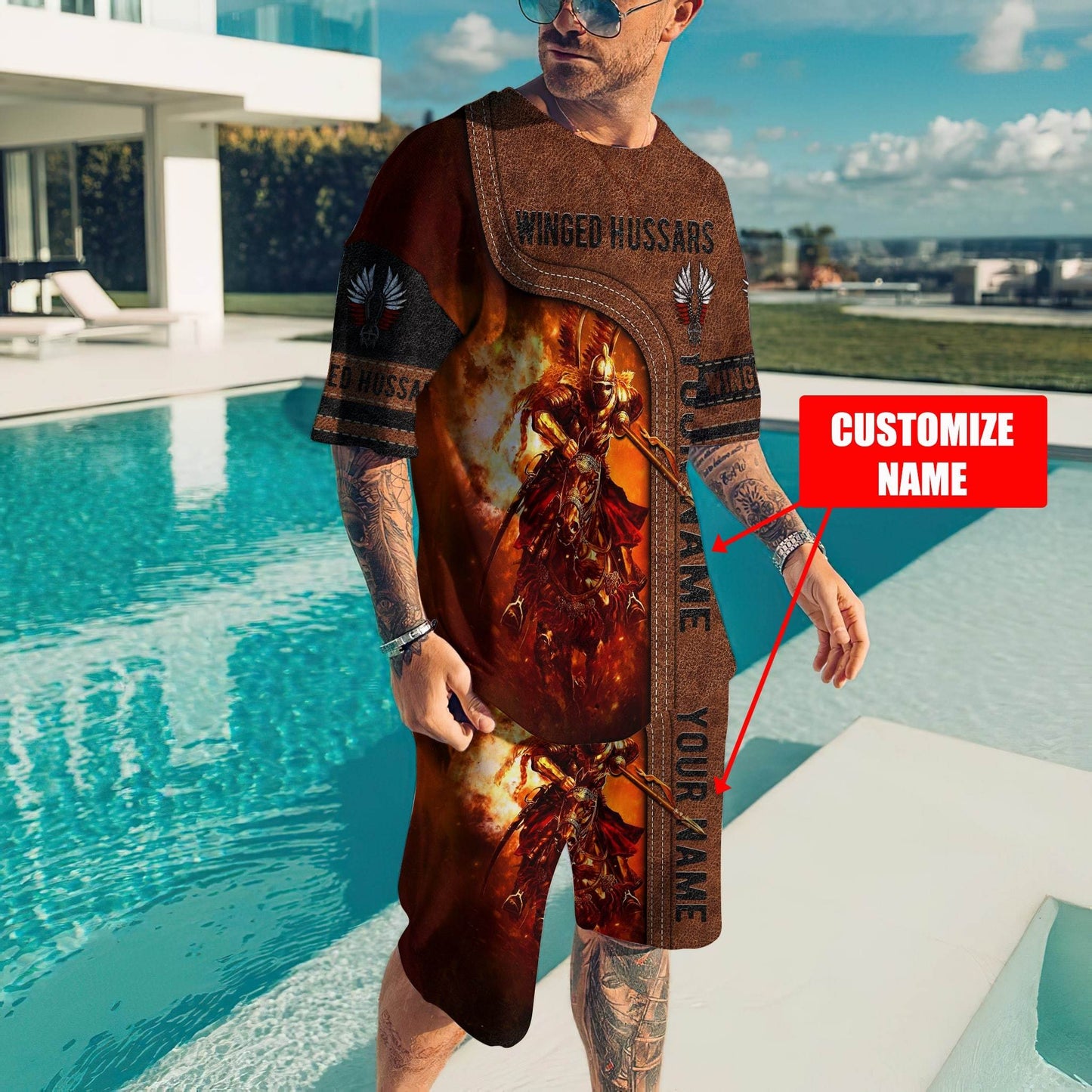 Premium Winged Hussars Best Custom name Combo T Shirt Broad Short