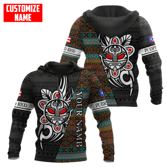 Customize Name Puerto Rico 3D All Over Printed Unisex Shirts