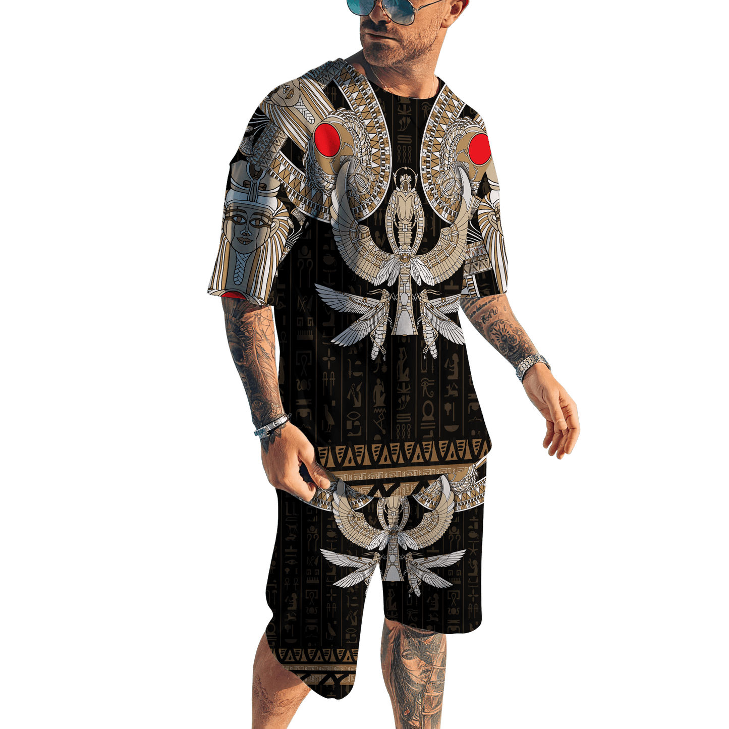 Ancient Egypt ver2 Painting Pattern 3D Tattoo Printed Shirts