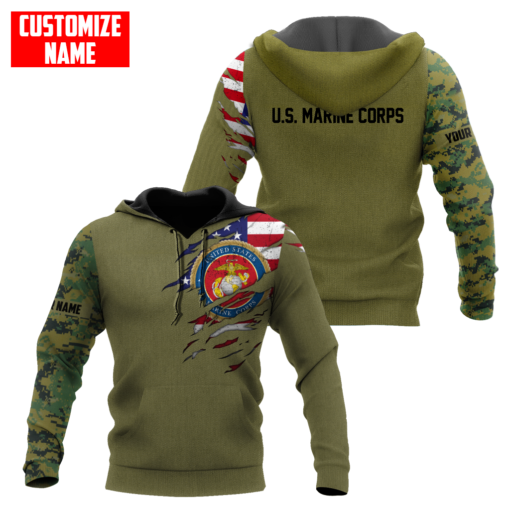Custom name Soldier US Marine Corps 3d all over printed shirt hoodie MH06072107