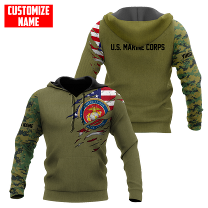 Custom name Soldier US Marine Corps 3d all over printed shirt hoodie MH06072107