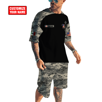 Personalized Name Mexico Combo T-shirt and Short 3D All Over Printed