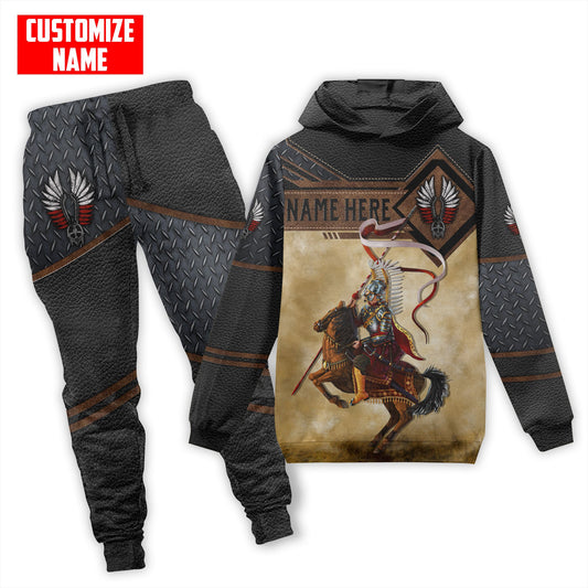 Premium Winged Hussars Metal Pattern Custom name Combo Sweatpant Hoodie