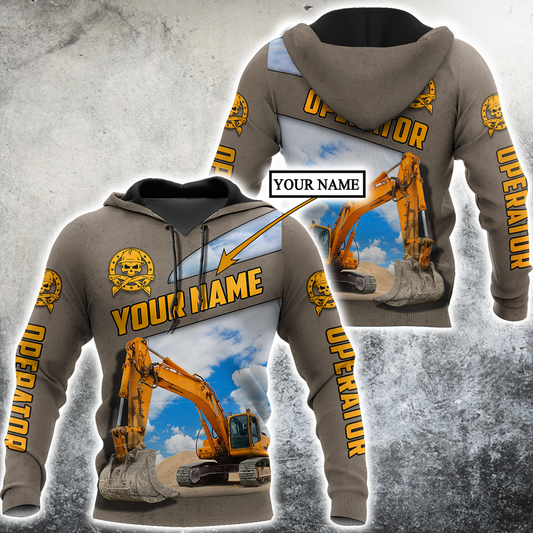 Premium Personalized 3D Printed Excavator Operator Shirts MEI