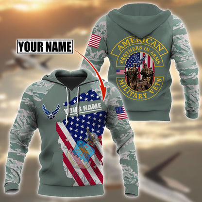 Custom name US Air Force Veteran Brothers in arms 3D print shirts