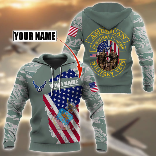 Custom name US Air Force Veteran Brothers in arms 3D print shirts