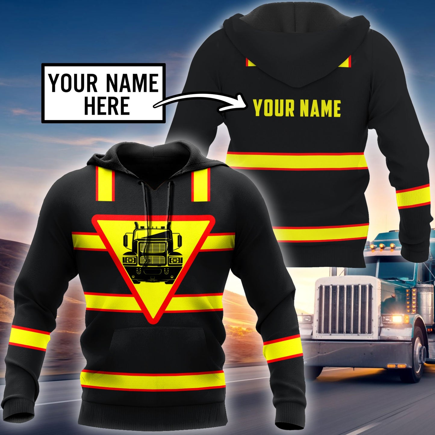 Premium Customized Name 3D All Over Printed Unisex Shirt For Trucker