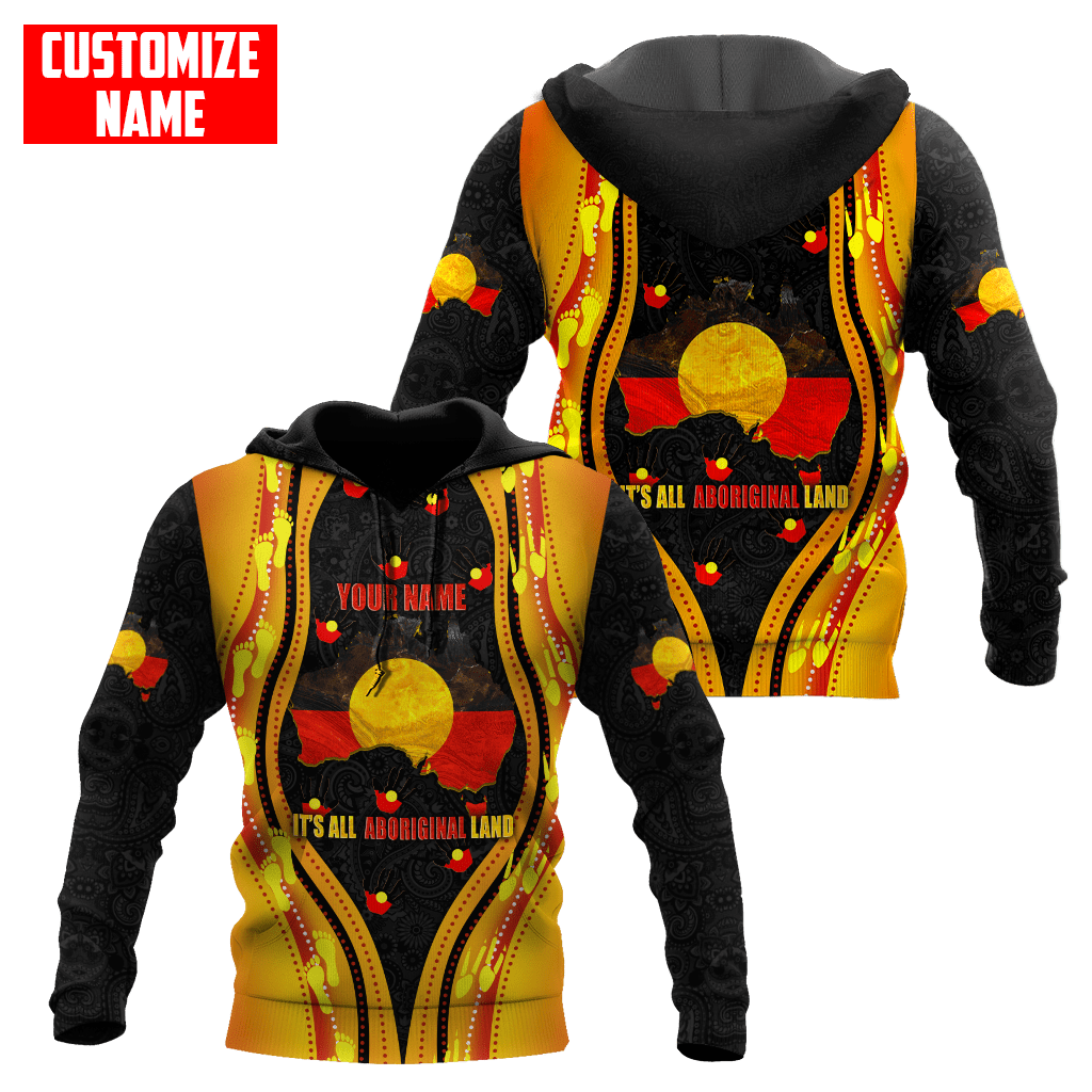 Custom name Proud to be Aboriginal Golden style 3d printed shirts