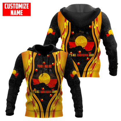 Custom name Proud to be Aboriginal Golden style 3d printed shirts