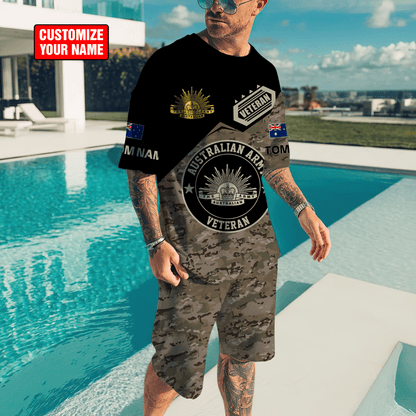 Custom name Australian Army Camo Combo T-Shirt Short DD16102102
