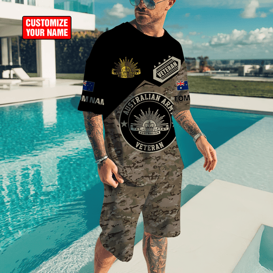 Custom name Australian Army Camo Combo T-Shirt Short DD16102102