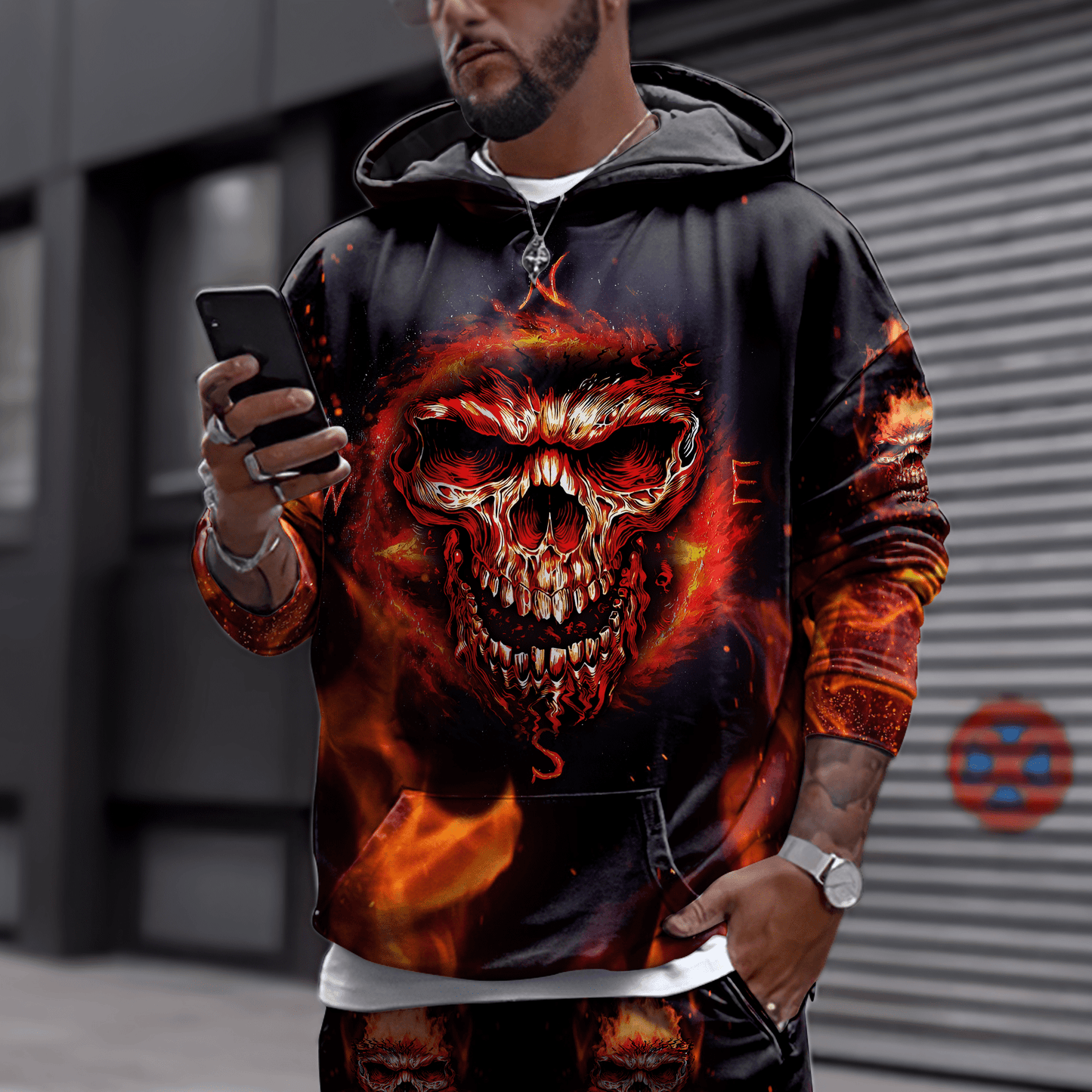 Skull 3D All Over Printed Combo Hoodie + Sweatpant