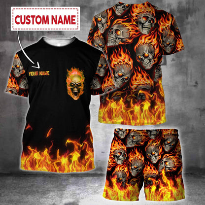 Customized Name Skull 3D All Over Printed Unisex Shirts