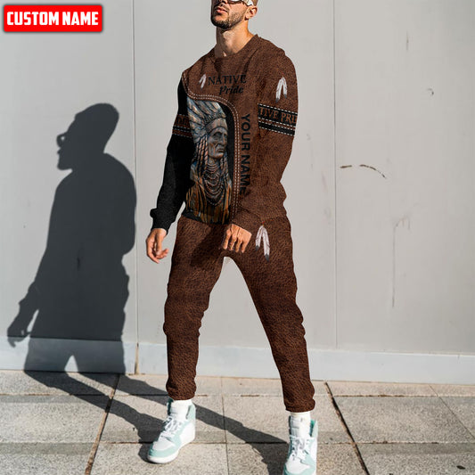 Customize Name Native American 3D All Over Printed Combo Sweater + Sweatpant