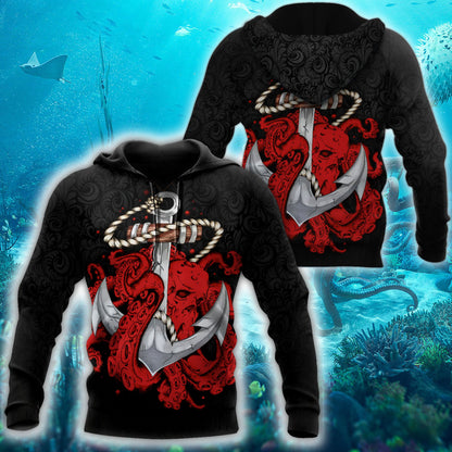 Premium Unisex Hoodie Skull Gothic Octopus ML
