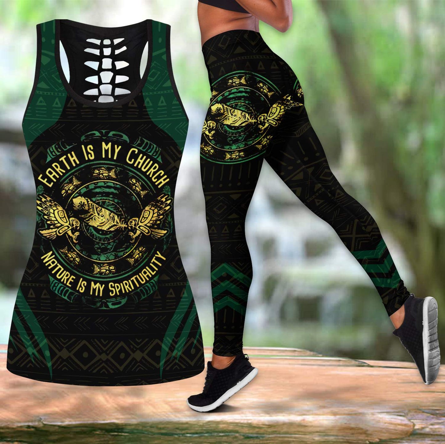 Native Earth Is By Church Combo Legging + Hollow Tanktop