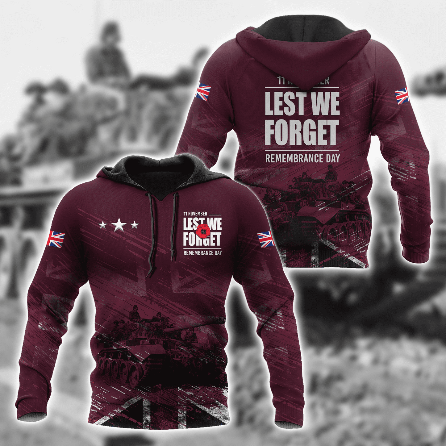Remembrance Day Lest We Forget 3D All Over Printed Unisex Shirts