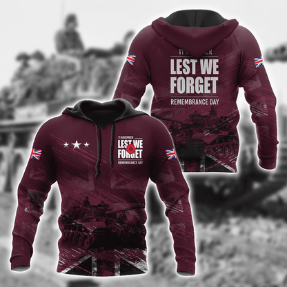 Remembrance Day Lest We Forget 3D All Over Printed Unisex Shirts