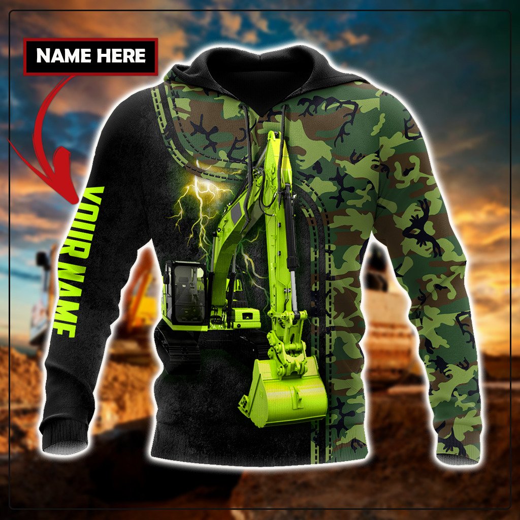 Customized Name Excavator 3D All Over Printed Unisex Shirt