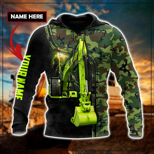 Customized Name Excavator 3D All Over Printed Unisex Shirt
