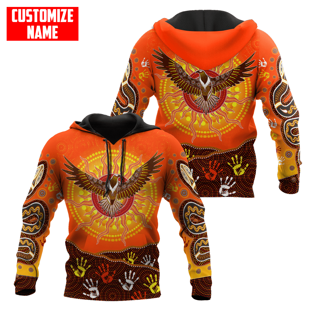 Aboriginal Eagle Flying into Sunset Custom name 3D printed winter shirts