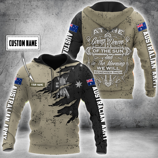 Custom name Australian Army Camo 3D Design Print Shirts