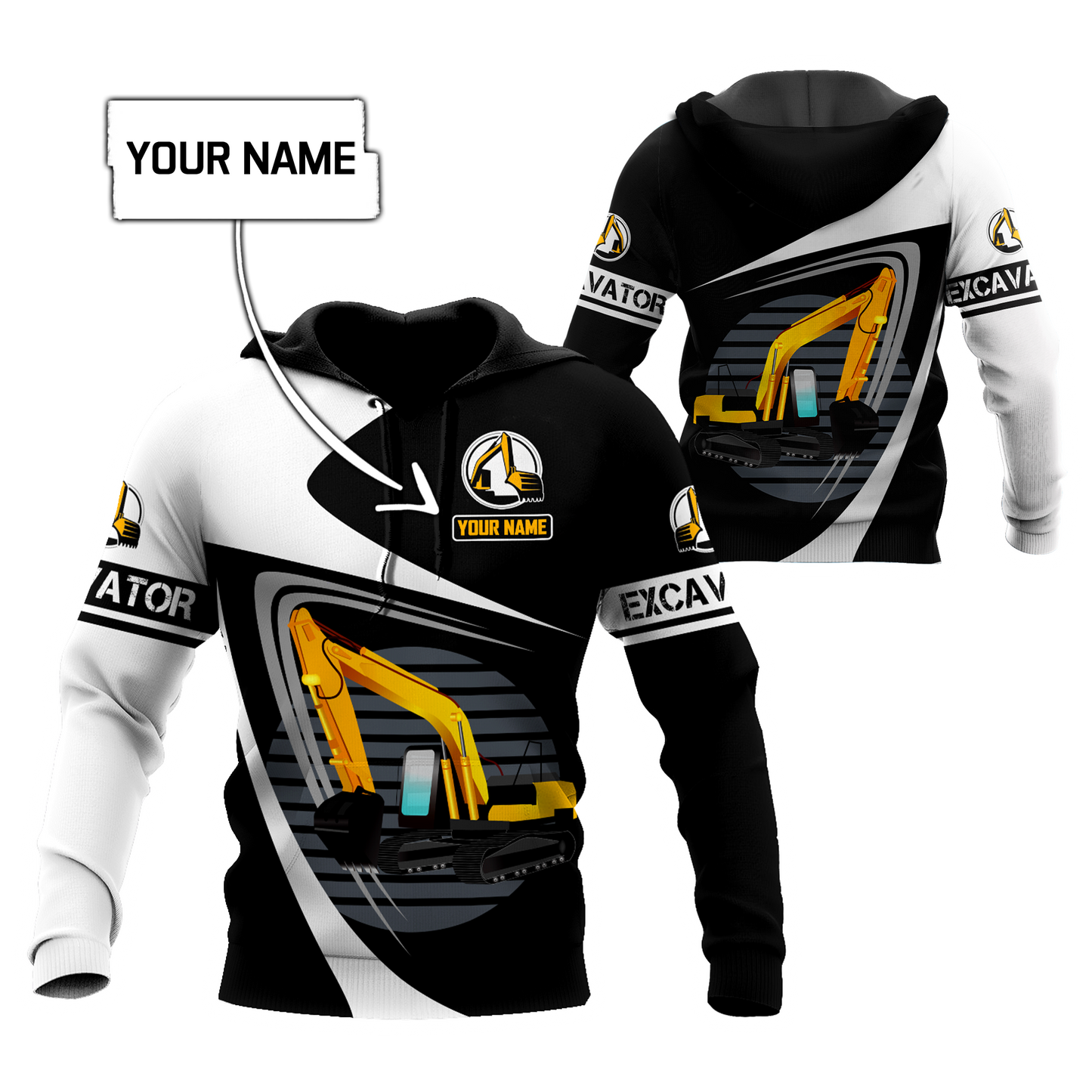 Custom Name XT Excavator 3D Printed shirts