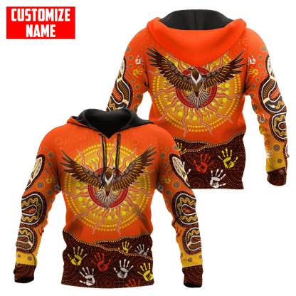 Aboriginal Eagle Flying into Sunset Custom Name 3D Printed Shirts
