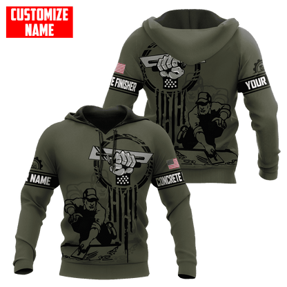US Concrete Finisher Tool Pride Custom name 3D Printed Shirts