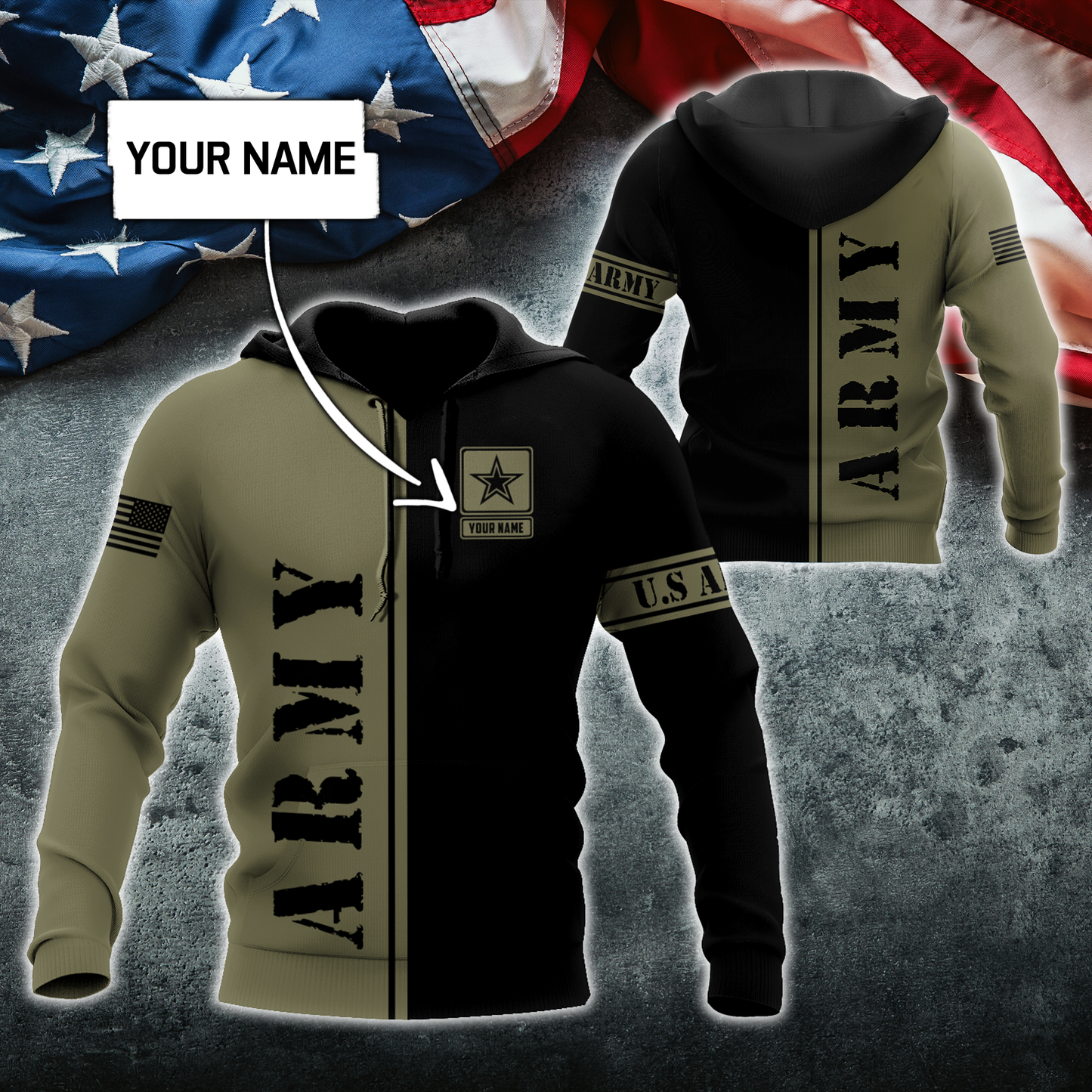 Custom name US Army Veteran Basic 3d printed shirts Proud Military SN19052104
