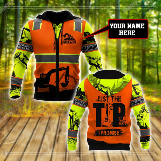 Premium Personalized 3D Printed Excavator Operator Shirts Just The Tip MEI