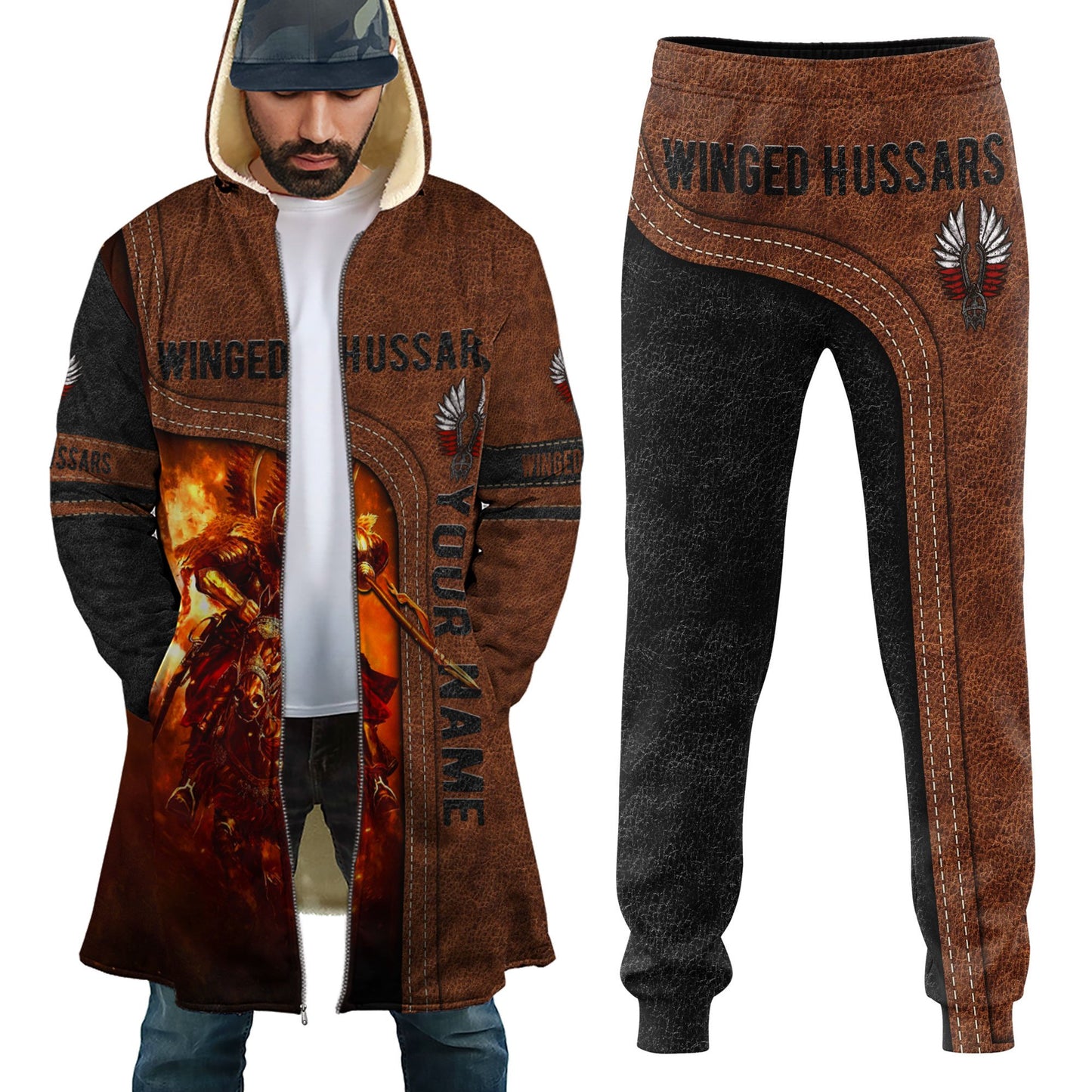 Premium Winged Hussars Best Custom name Combo Zip Cloak Sweatpant For Winter