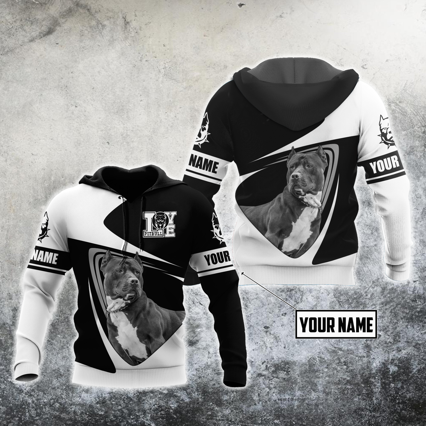Pitbull Dog 3D All Over Printed Unisex PL