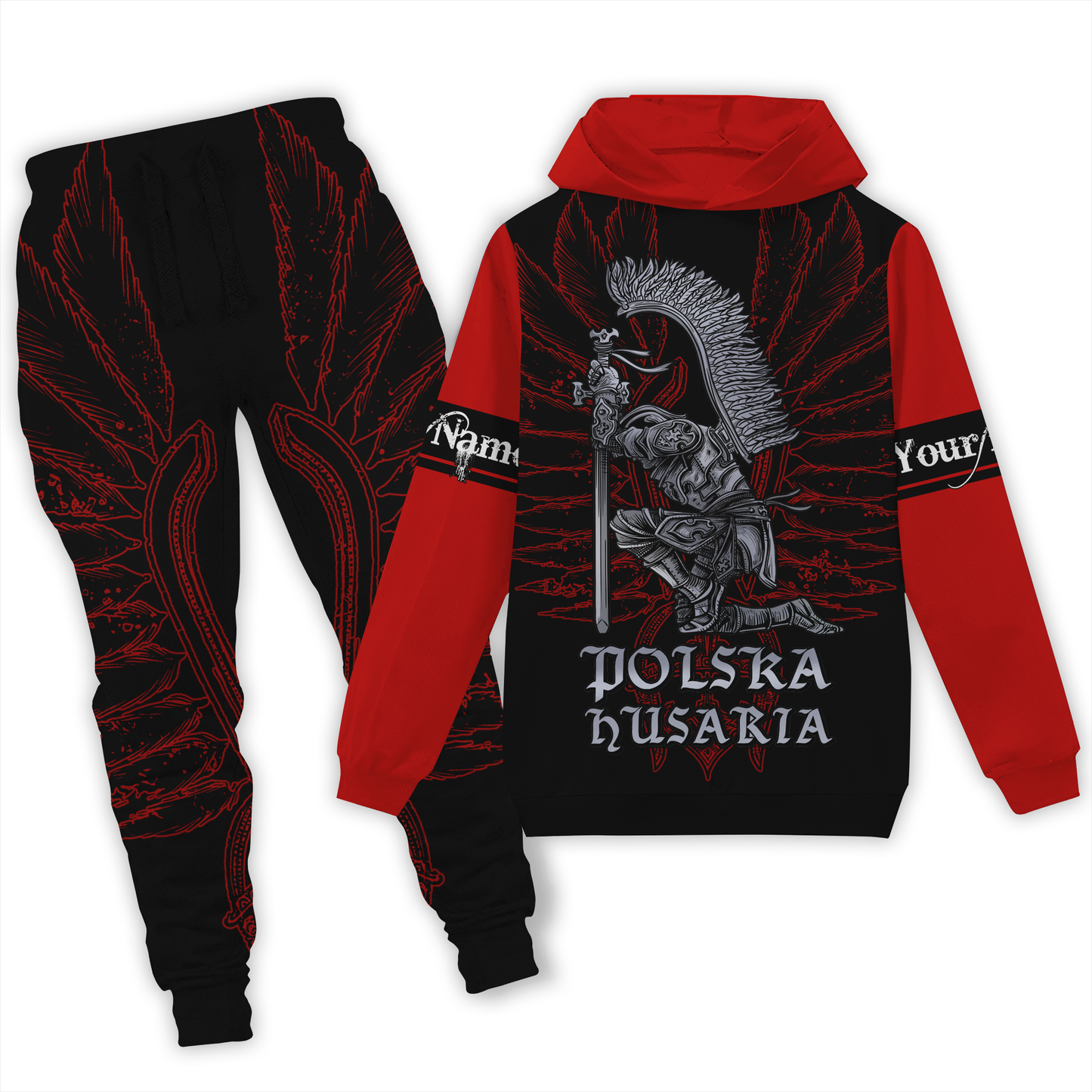 Premium Premium Hussars Red Polska Husaria Custom name Combo Sweatpant Hoodie