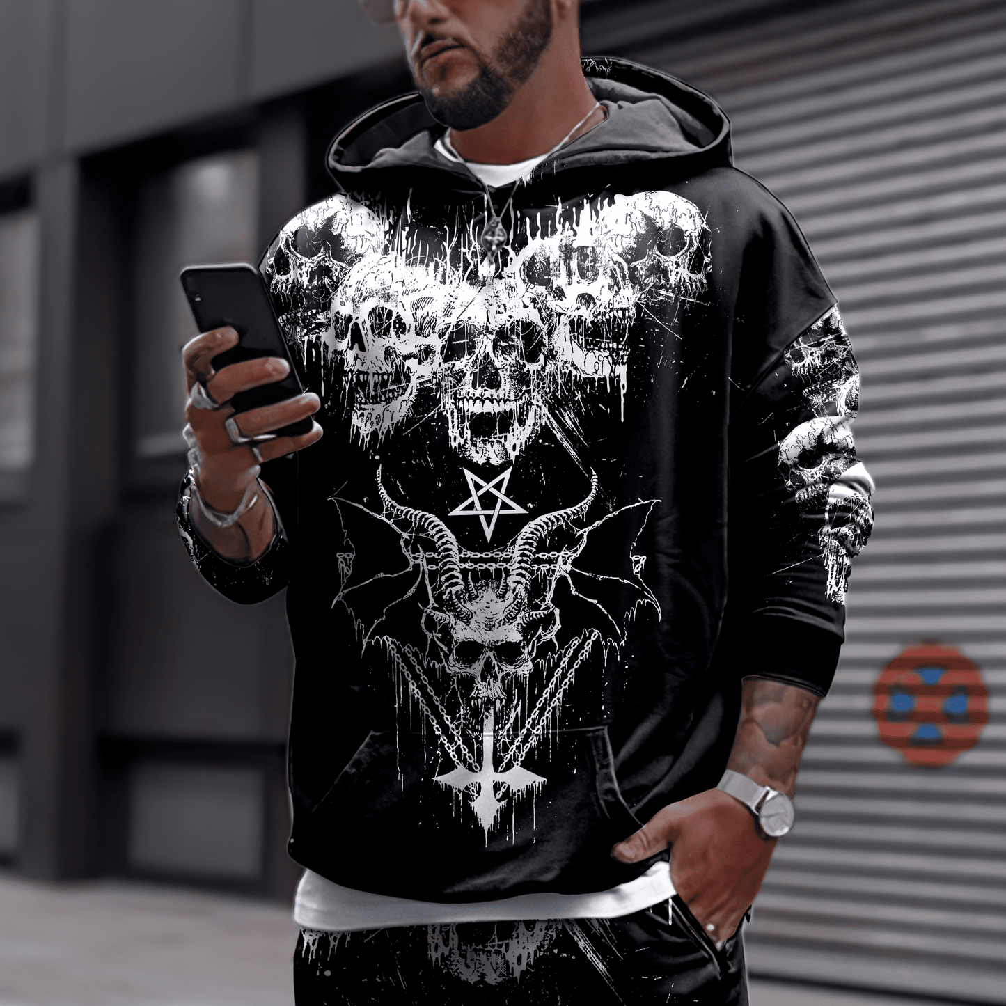 Dark Satanic 3D All Over Printed Combo Hoodie + Sweatpant