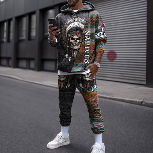 Native Skull 3D All Over Printed Combo Hoodie + Sweatpant