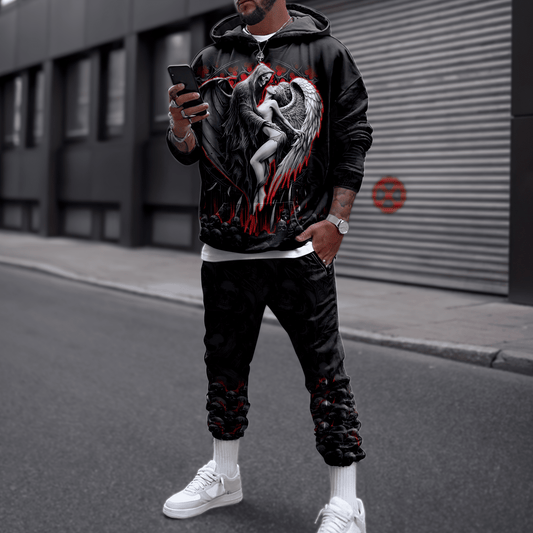 Skull and Beauty 3D All Over Printed Combo Hoodie + Sweatpant