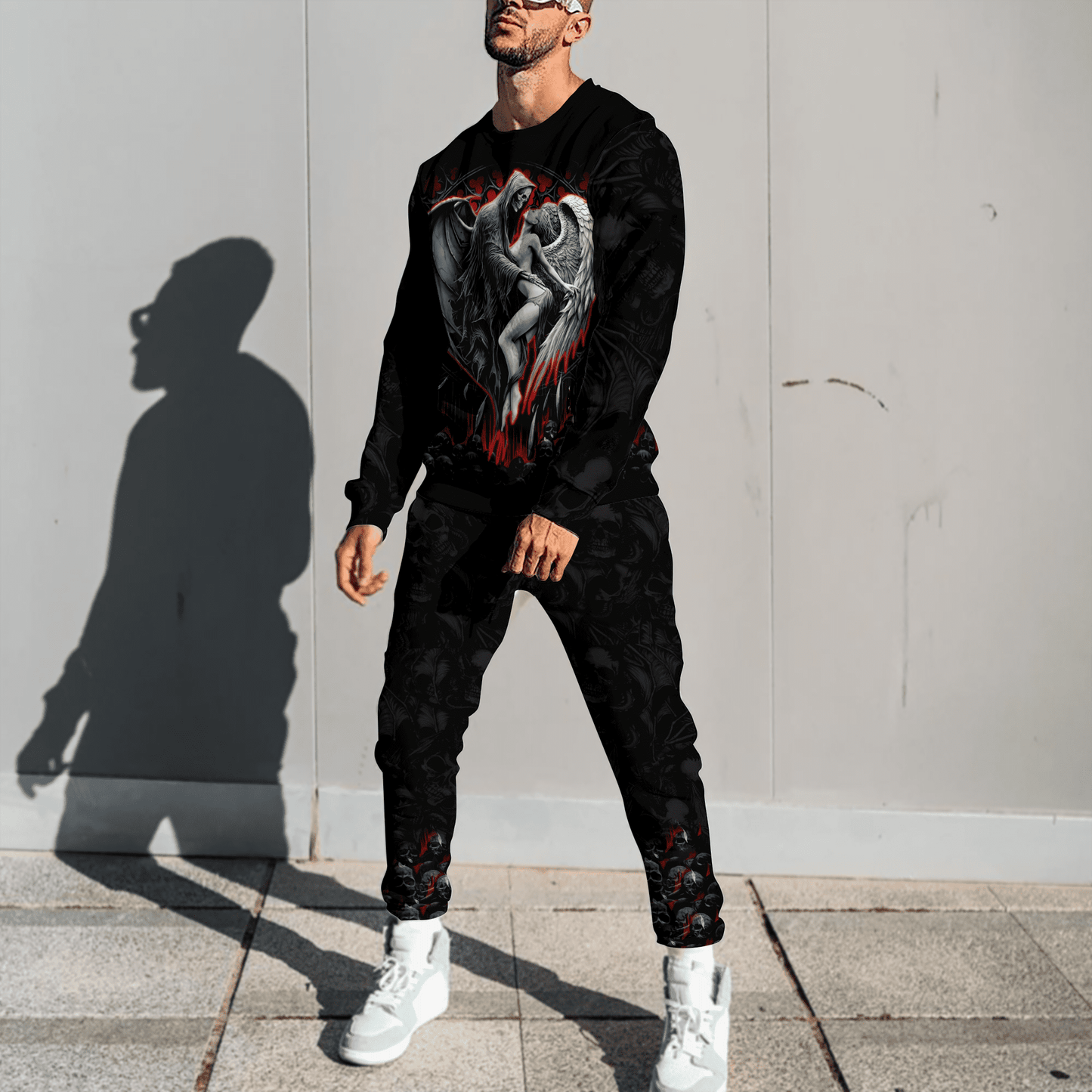 Skull and beauty 3D All Over Printed Combo Sweater + Sweatpant